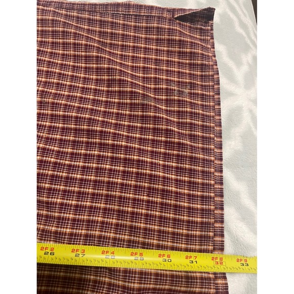 Eddie Bauer Mens 2XL Plaid Button Up Shirt Maroon Long Sleeve Roll Tab Utility - Picture 6 of 7